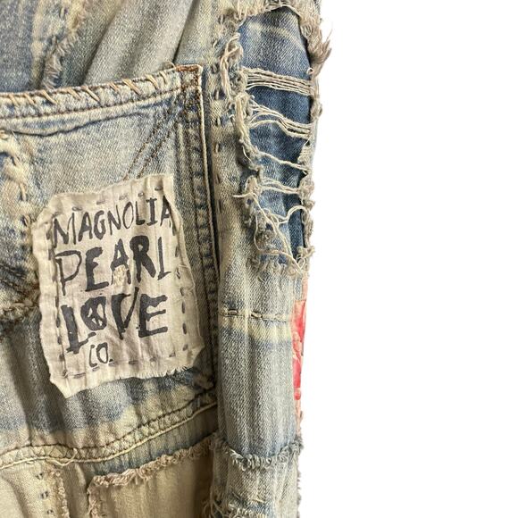 NWT Magnolia Pearl Sea Dragon Applique Miners Denims Faded Indigo Patches OS - Picture 14 of 16